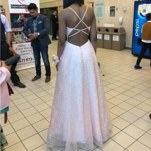 sparkly pink graduation dress